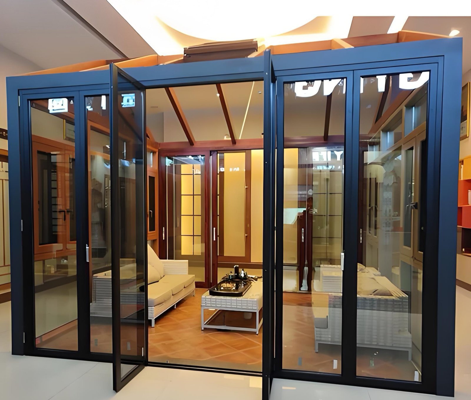 Premium bronze aluminium-framed glass entrance door for Uganda commercial buildings